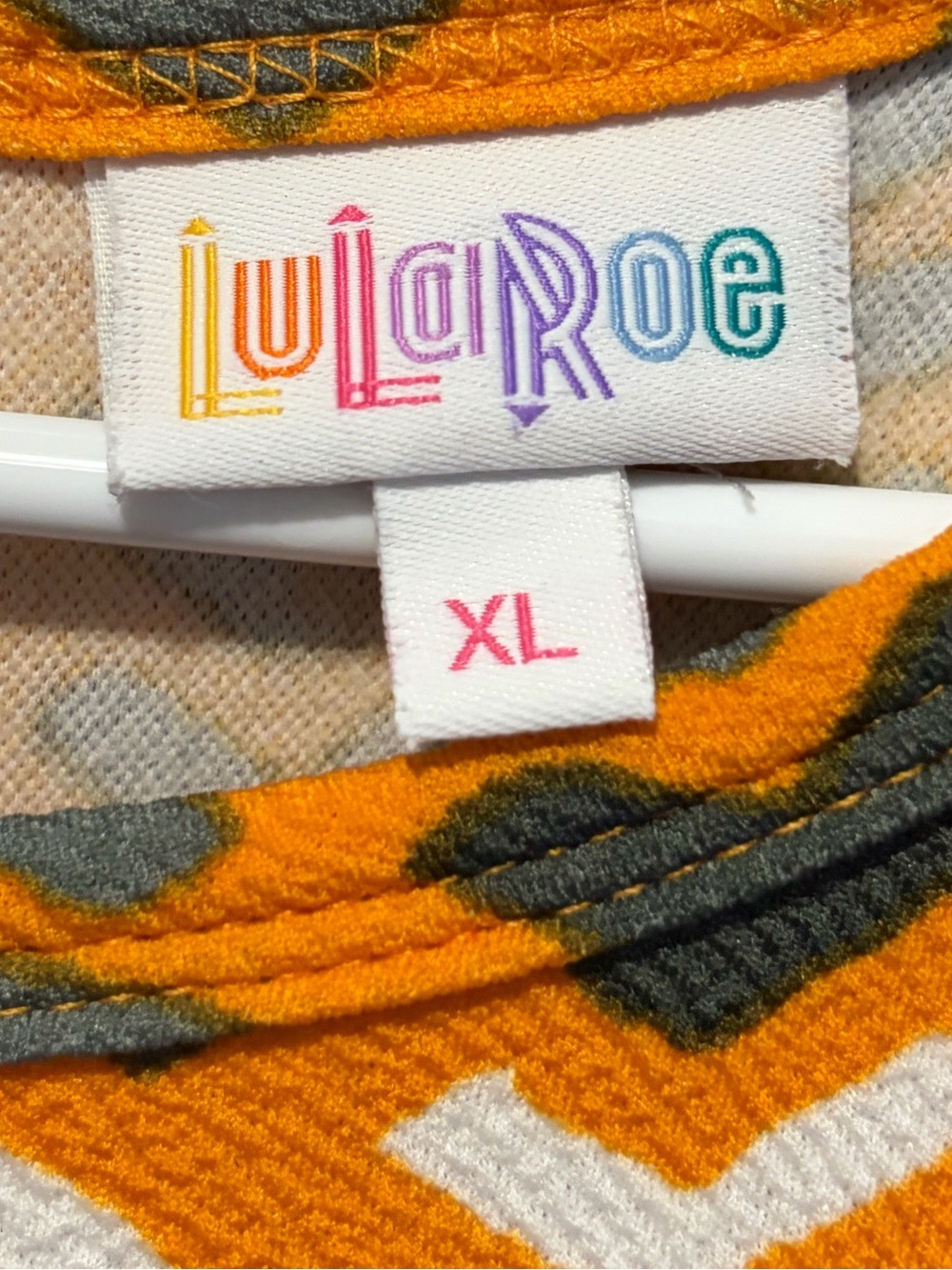 LuLaRoe Orange design women's XL zip midi dress - Picture 3 of 4